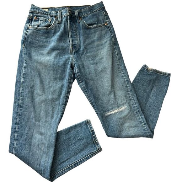 Levi's Premium Capital E High rise button fly ankle length Crop slim women’s 27 - Picture 2 of 12